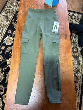 Hurley Olive Green Cargo Leggings XS High Rise Utility Pockets NWT